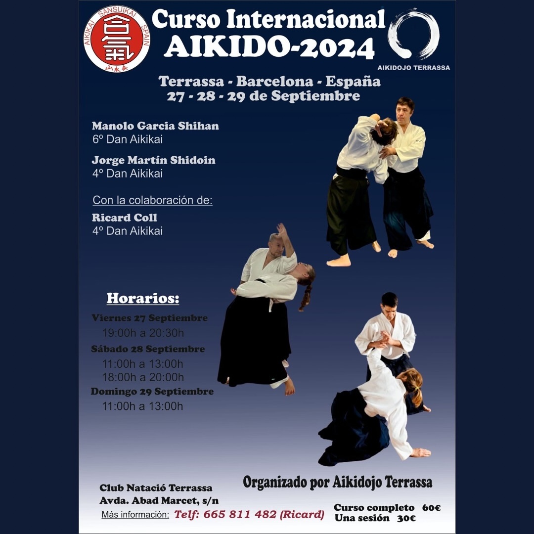 Cartel del evento: Curso Internacional Aikido 2024 (Terrassa, Barcelona)